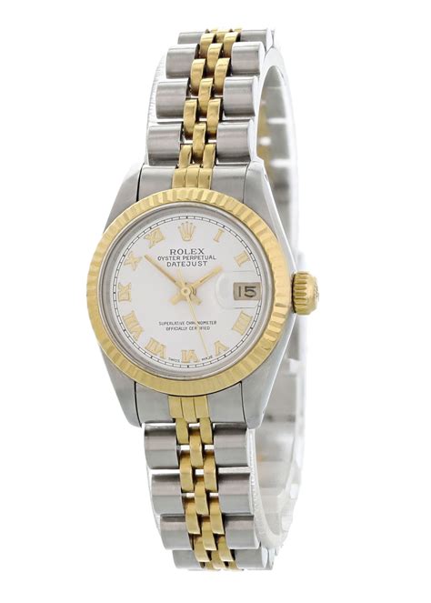 women's used pre-owned rolex datejust 69173 steel watch|rolex model 69173 value.